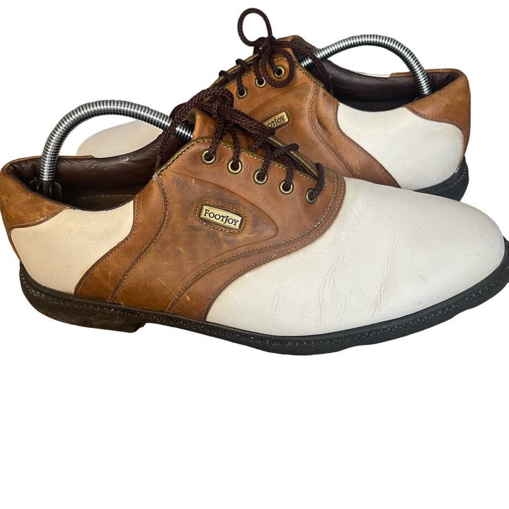 FootJoy White and Brown Leather Golf Oxfords
